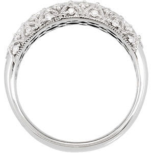 14k White Gold Diamond Ring, Size 7
