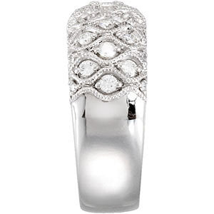 14k White Gold Diamond Ring, Size 7