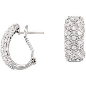 14k White Gold Diamond Earrings