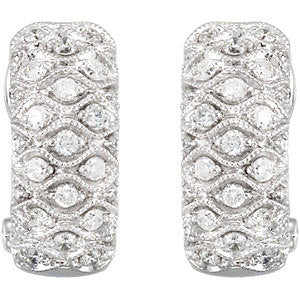 14k White Gold Diamond Earrings