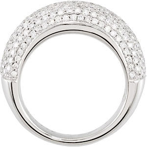 14k White Gold 1 1/2 CTW Diamond Pavé Ring Size 7