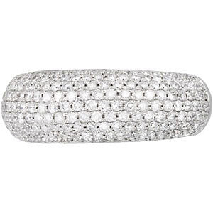 14k White Gold 1 1/2 CTW Diamond Pavé Ring Size 7