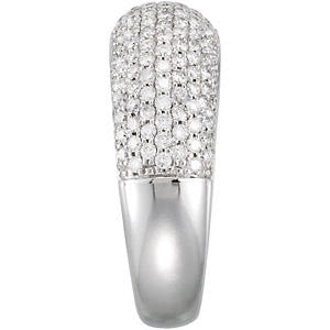 14k White Gold 1 1/2 CTW Diamond Pavé Ring Size 7