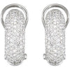 14k White Gold Pavé Omega Clip Back Earrings