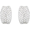 14k White Gold Pavé Hinged Earrings