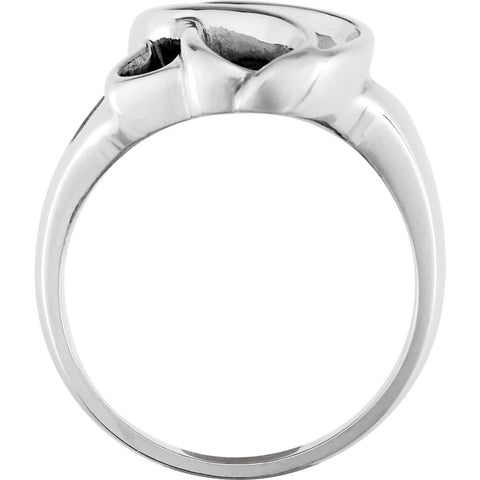 14k White Gold Metal Fashion Ring, Size 6