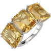 Genuine Yellow Quartz Ring in Sterling Silver ( Size 7 )