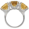Sterling Silver Yellow Quartz 3-Stone Ring, Size 7
