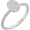 14k White Gold 1/6 ctw. Diamond Rope Cluster Ring, Size 7