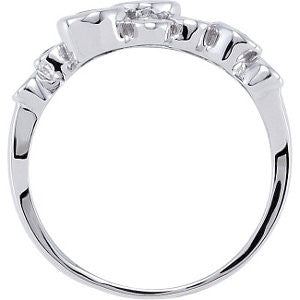 14k White Gold Bezel Set Ring, Size 7