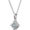 14k White Gold 1/3 CTW Diamond Cluster Necklace