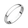 03.00 mm Half Round Light Wedding Band Ring in 14k White Gold (Size 6.5 )