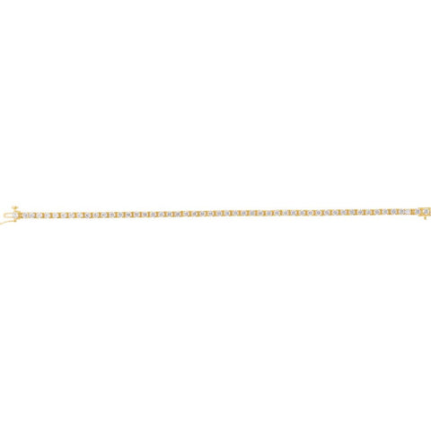 14k Yellow Gold 3 1/2 CTW Diamond Line 7.25" Bracelet