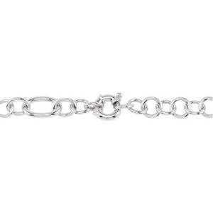 Sterling Silver Genuine Onyx Marine Link Necklace