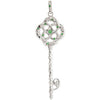 Tsavorite Garnet Vine Key Pendant or 18-Inch Necklace in Sterling Silver