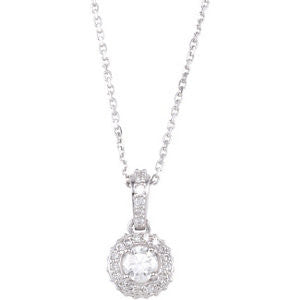 14k White Gold 1/2 CTW Diamond 18" Necklace