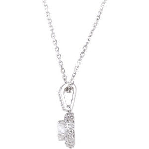 14k White Gold 1/2 CTW Diamond 18" Necklace