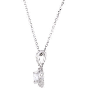 14k White Gold 5/8 CTW Diamond 18" Necklace