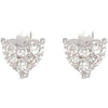 14k White Gold 1/6 CTW Diamond Heart Earrings