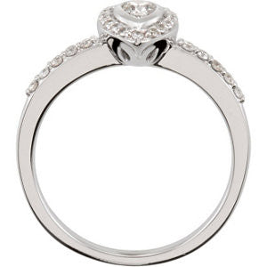 14k White Gold 3/8 CTW Diamond Ring, Size 7