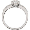 14k White Gold 3/8 CTW Diamond Ring, Size 7