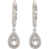 14k White Gold 1/2 CTW Diamond Hoop Earrings