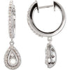 Pair of 1/2 CTTW Diamond Earrings in 14k White Gold