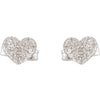 14k White Gold 1/6 CTW Diamond Heart Earrings