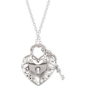 Sterling Silver 1/6 CTW Diamond Heart 18" Necklace