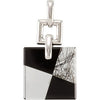 Genuine Onyx, Clear Quartz & Tourmalinated Quartz 16.5-Inch Necklace or Pendant in Sterling Silver