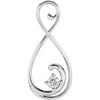 14K White Gold 1/3 Ct Diamond Freeform Pendant