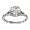 14k White Gold Lab Created White Sapphire & 1/6 CTW Diamond Ring, Size 7