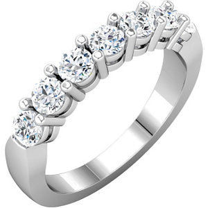 14k White Gold Anniversary Band, Size 7