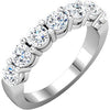 7 Stone Diamond Anniversary Band in 14K White Gold (Size 6)