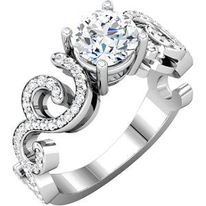 14k White Gold 1/5 CTW Diamond Band, Size 6.75
