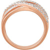 14k Rose Gold Rhodium Plated 1/3 CTW Diamond Ring, Size 7