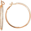Pair of 2 CTTW Diamond Inside/Outside Hoop Earrings in 14k Rose Gold
