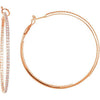 Pair of 2 3/4 CTTW Diamond Inside/Outside Hoop Earrings in 14k Rose Gold