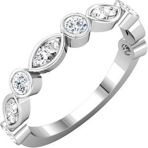 14k White Gold Anniversary Band, Size 7