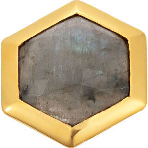 18k Yellow Gold Vermeil Labradorite Ring Size 7