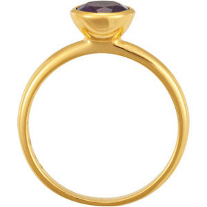 18k Yellow Gold Vermeil Amethyst Stackable Ring Size 7