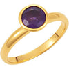 18K Yellow Vermeil Amethyst Stackable Ring Size 7
