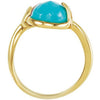 18k Yellow Gold Vermeil Amethyst & Turquoise Ring Size 6