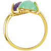 18k Yellow Gold Vermeil Amethyst & Chrysoprase Ring Size 6