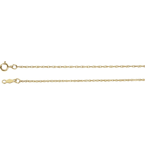 14k Yellow Gold 1mm Rope 20" Chain