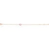 14k Rose Gold Pink Sapphire Heart Bracelet