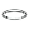14k White Gold 2mm Milgrain Band, Size 4.5