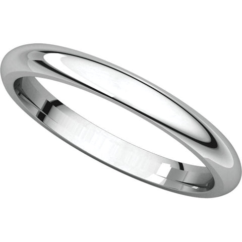 Platinum 2.5mm Comfort Fit Band, Size 5
