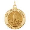 15.00 mm Our Lady of Fatima Medal in 14K Yellow Gold