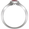 14k White Gold Ruby "July" Birthstone Ring, Size 7